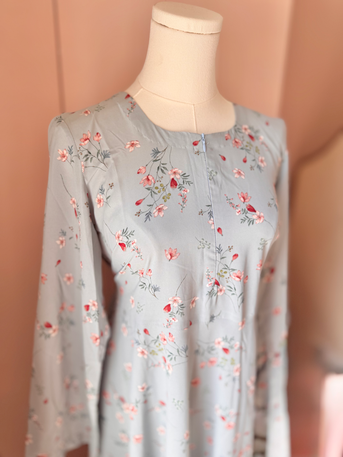 Powder Blue-Floral Georgette image 3