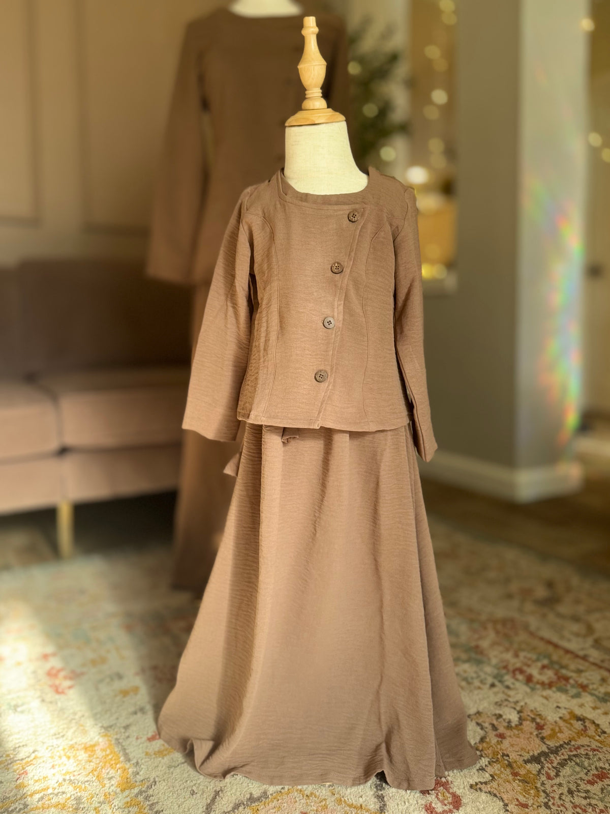 Skirt Coord Set-Hazelnut