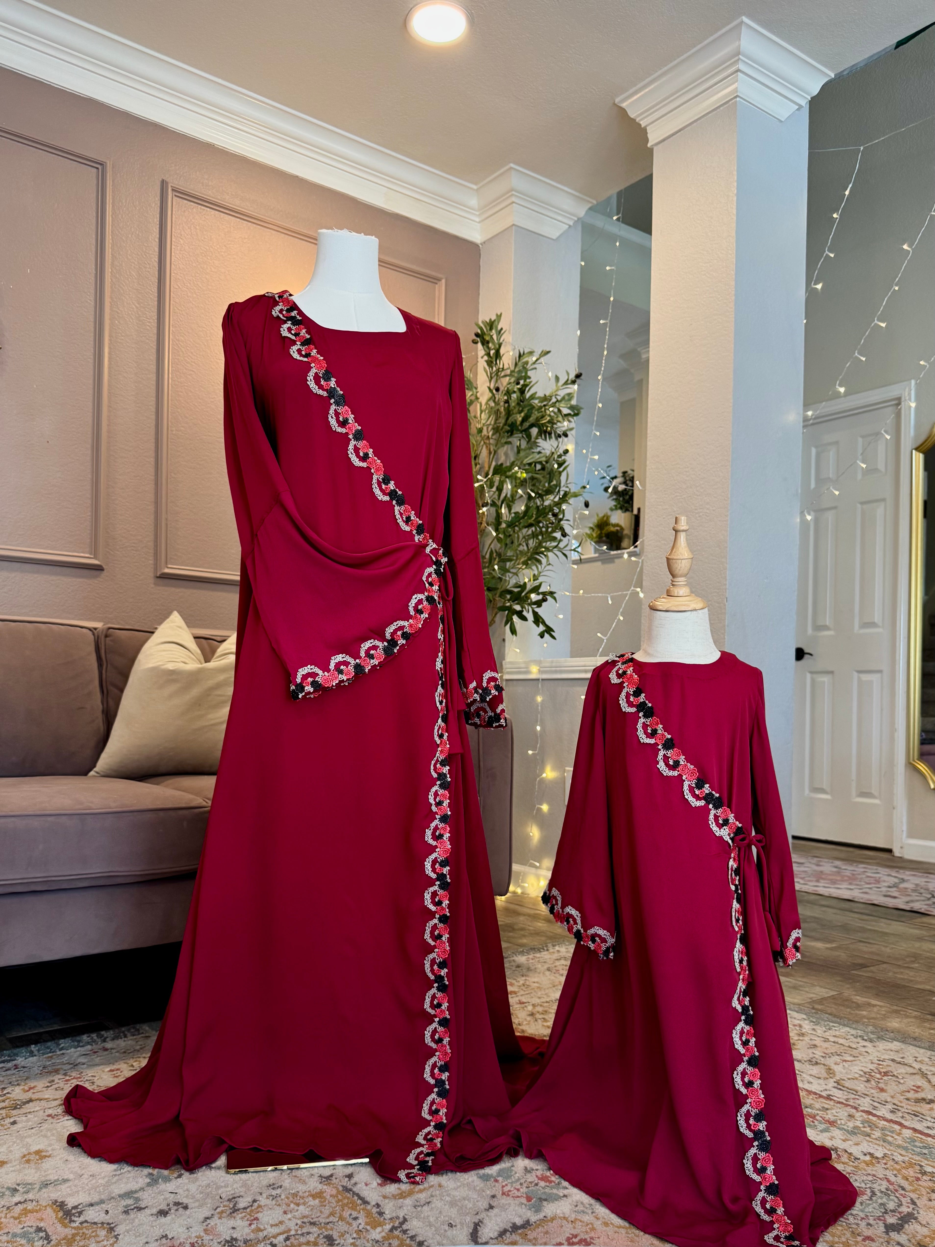 Ruby Lace Abaya