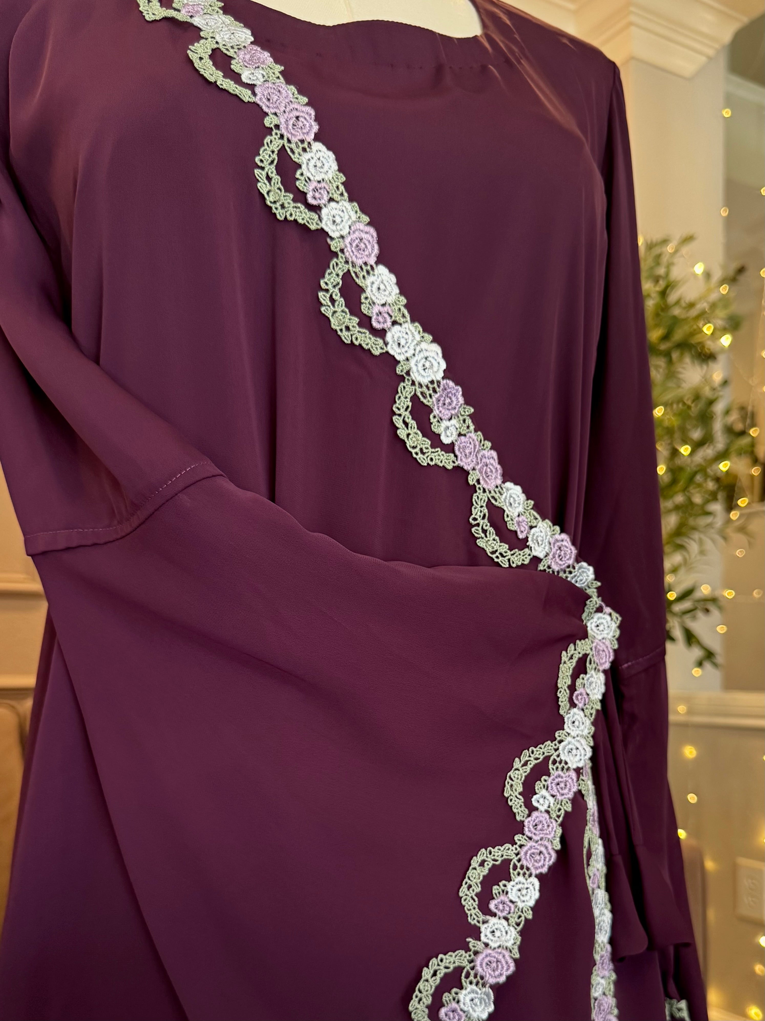 Fig Lace Abaya