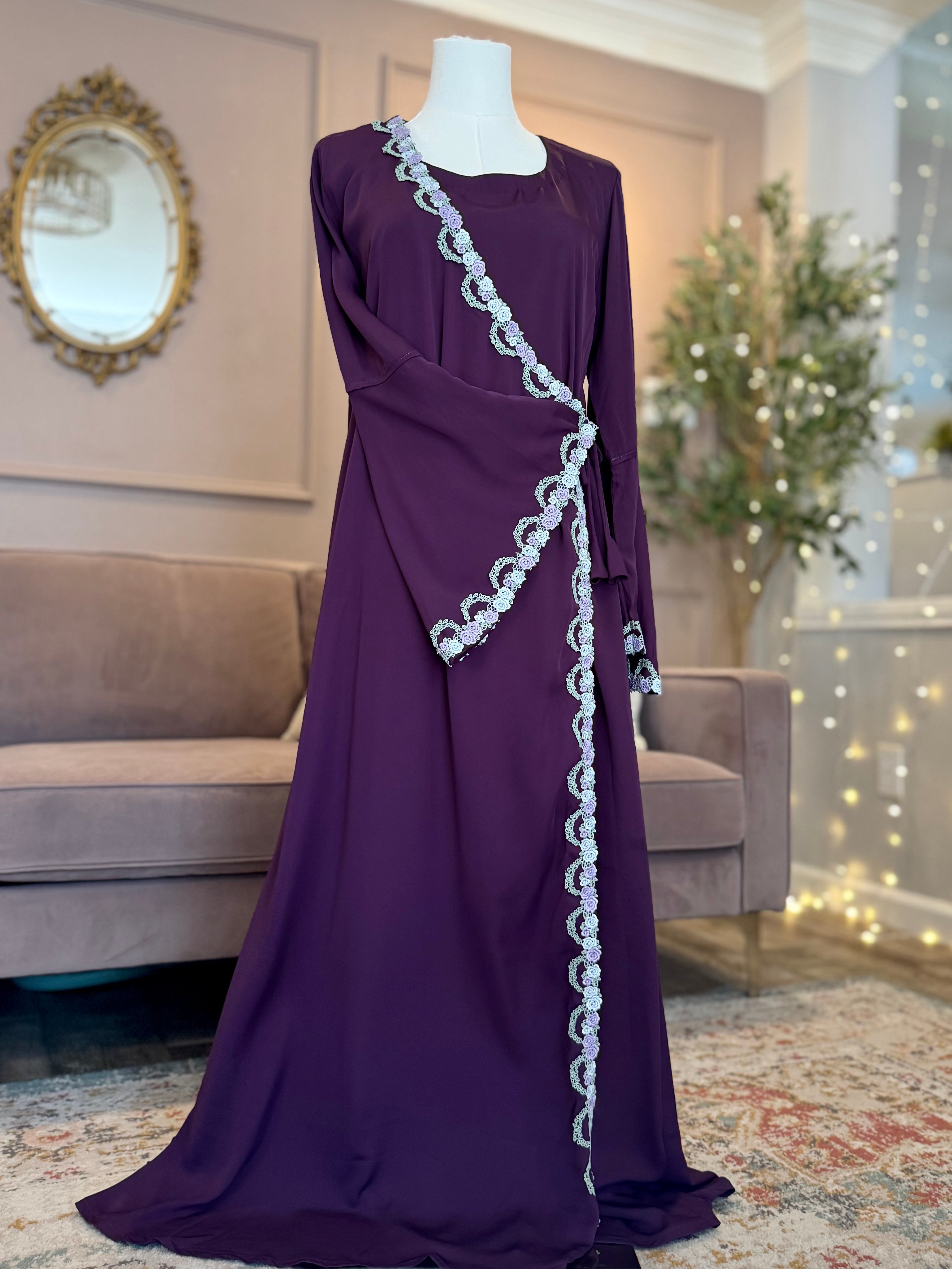 Fig Lace Abaya