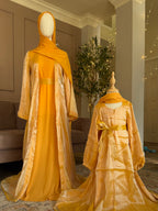 Sparkle Abaya-Golden Yellow Mommy and Me