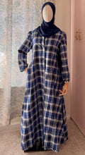 Blue Plaid Maxi Dress