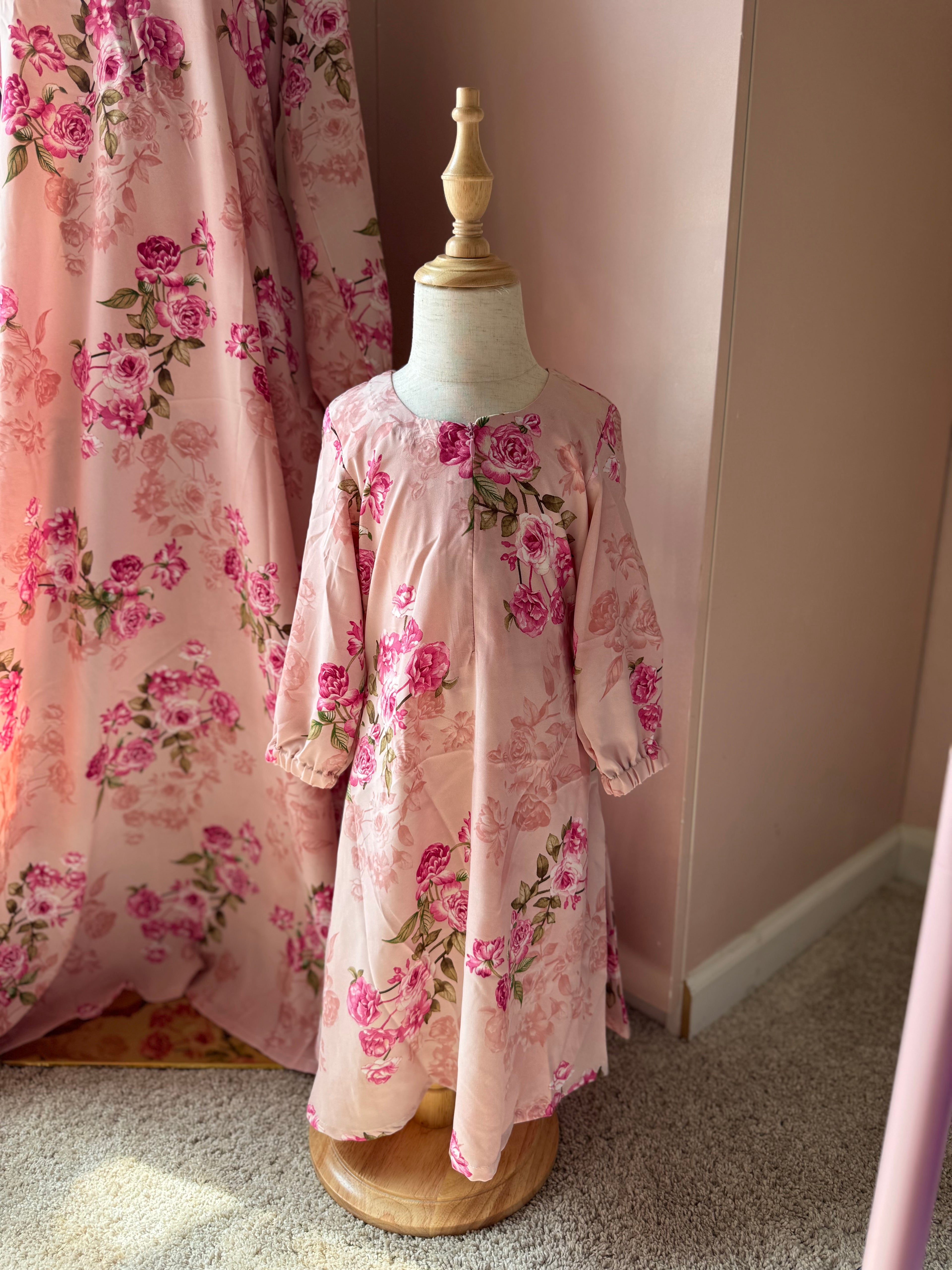 Blush Rose-Floral Georgette Mommy and Me