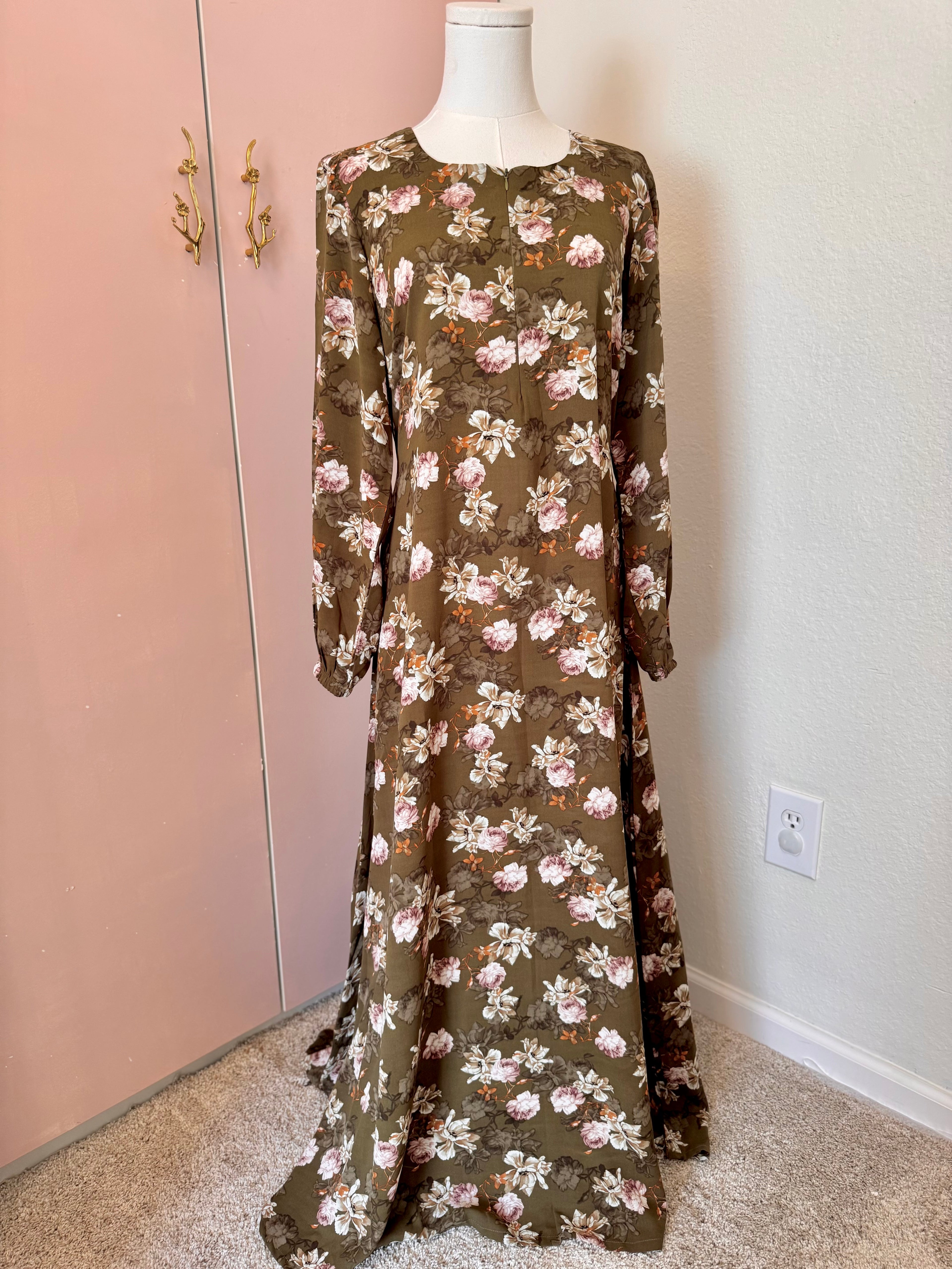 Olive Blooms—Georgette Floral Mommy and Me
