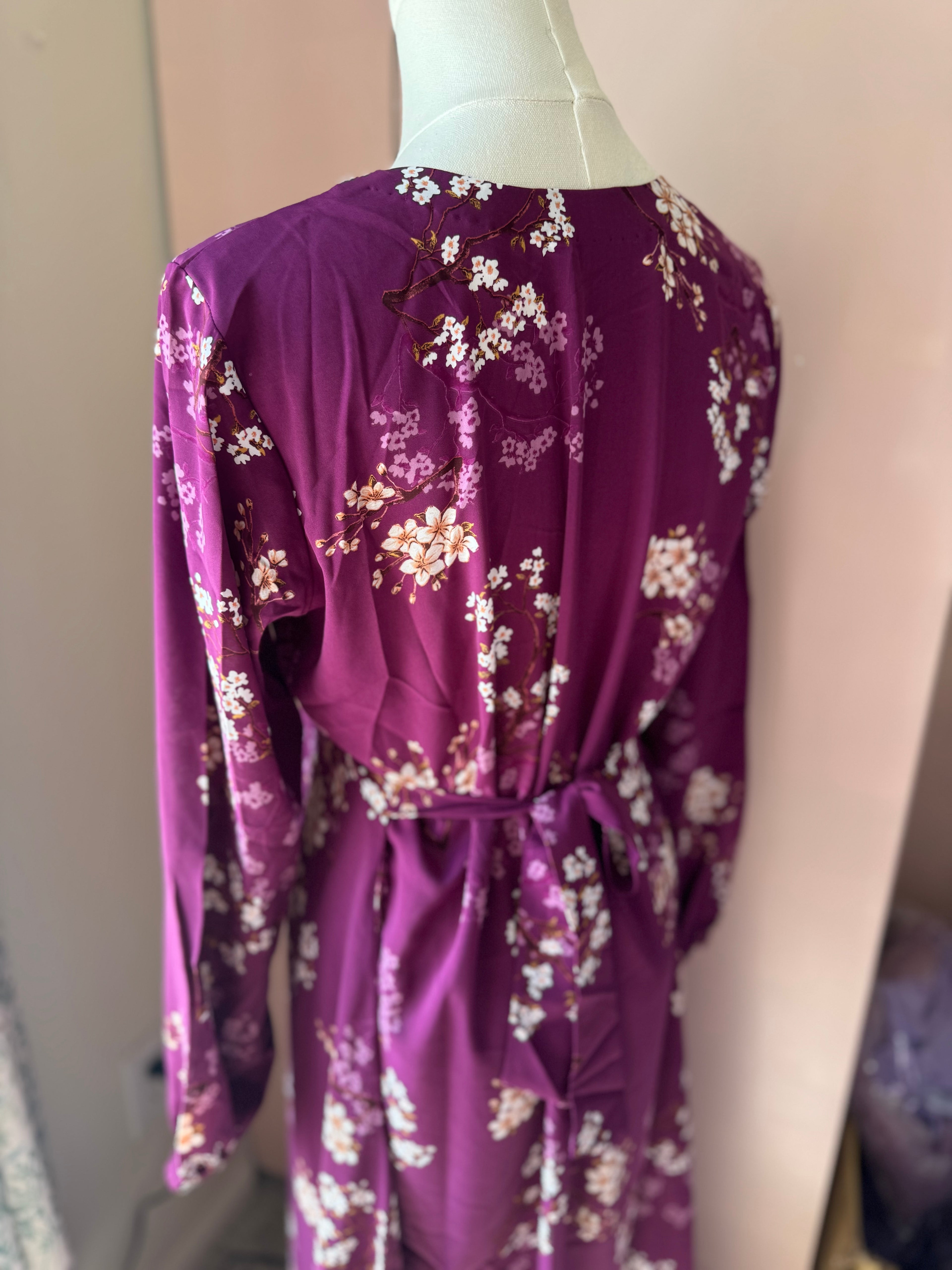 Plum Blossom-Floral Georgette