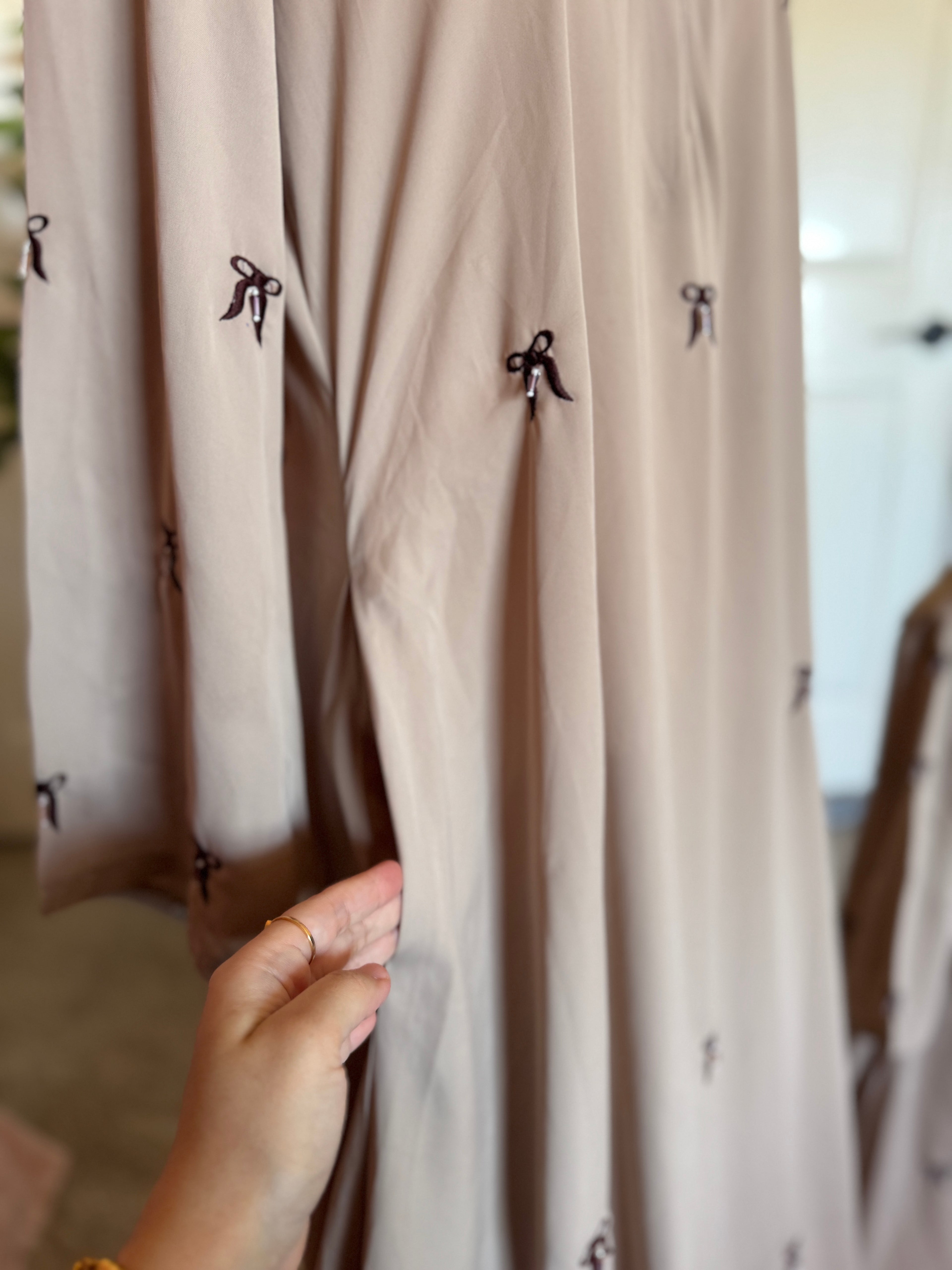 Bow Abaya-Cream  image 2
