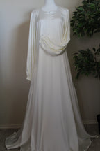 White Arm Only Pearl and Stone Abaya  image 0