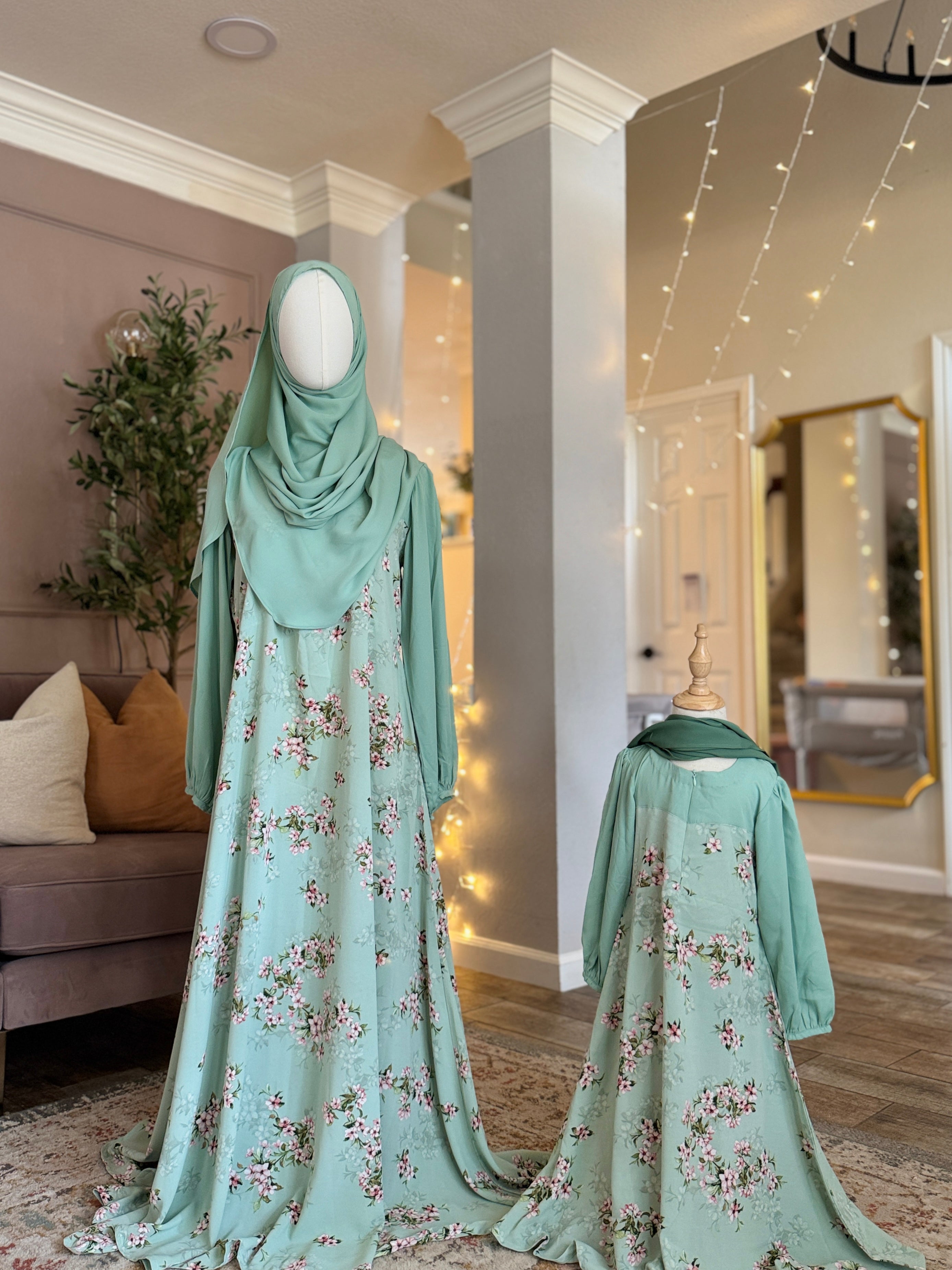Mint Duet Dress and Hijab Set image 0