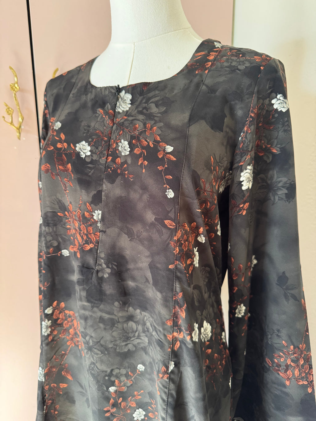Dark Botanical—Georgette Floral