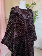 Velvet Two Piece Mommy and Me Abaya-Chocolate image 3