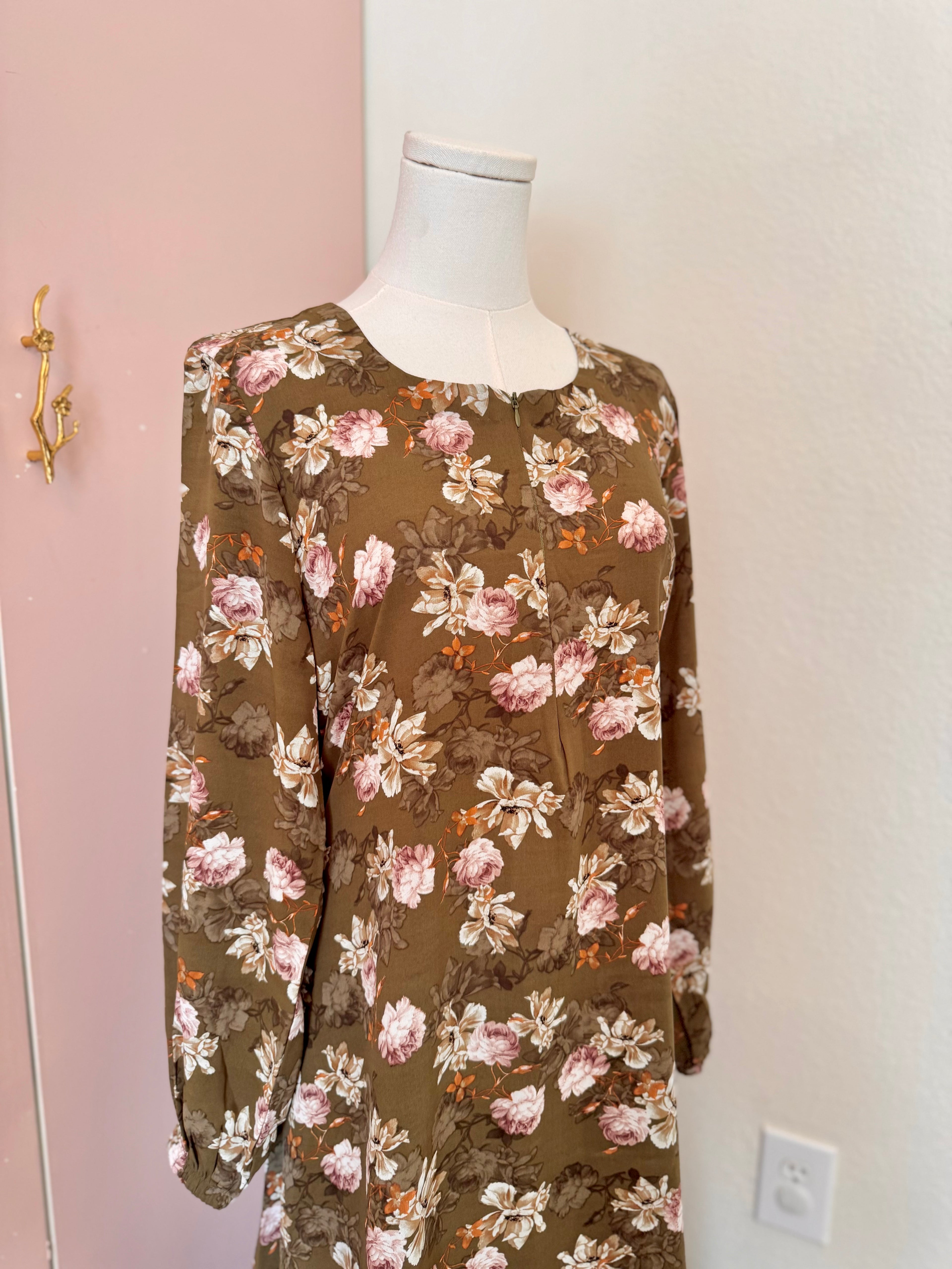 Olive Blooms—Georgette Floral Mommy and Me