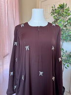 Bow Abaya-Coffee Brown  image 1