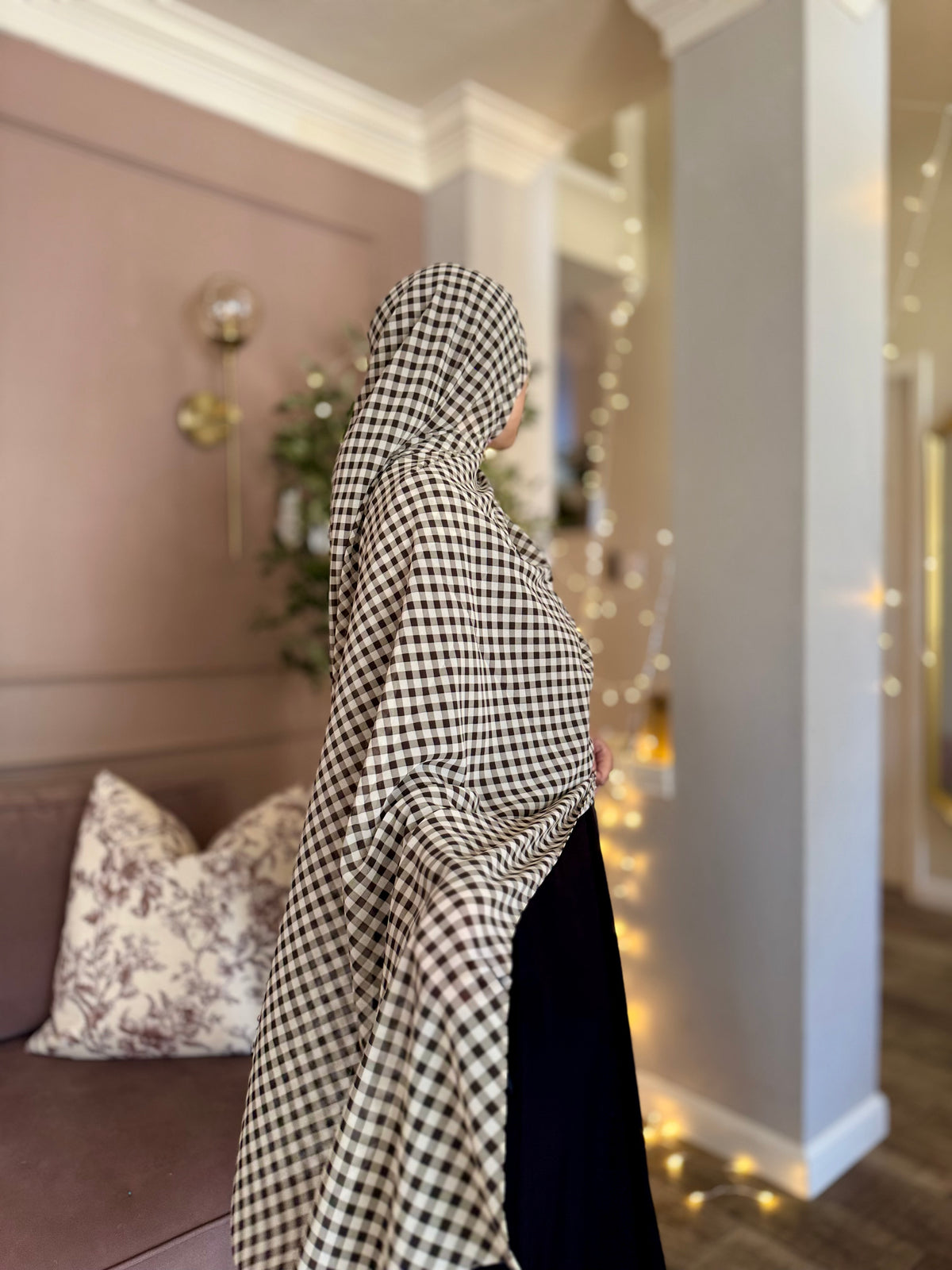 Black Checker Chiffon