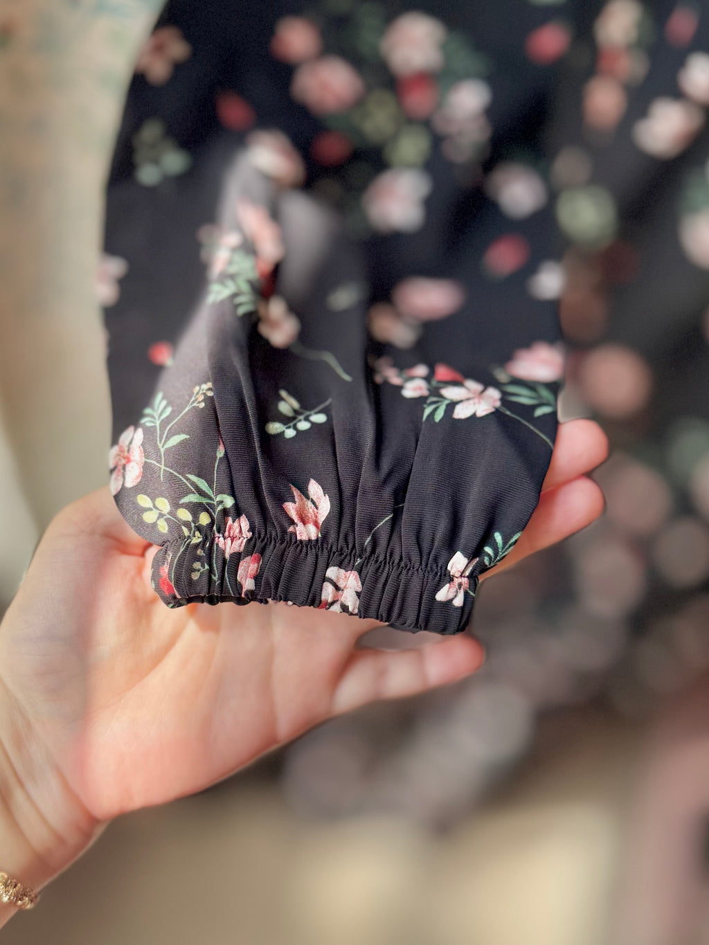 Noir Petal-Floral Georgette