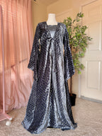 Velvet Two Piece Abaya-Sea Blue image 0
