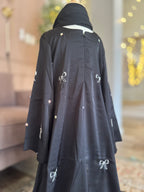 Bow Beaded Abaya-Black Kids