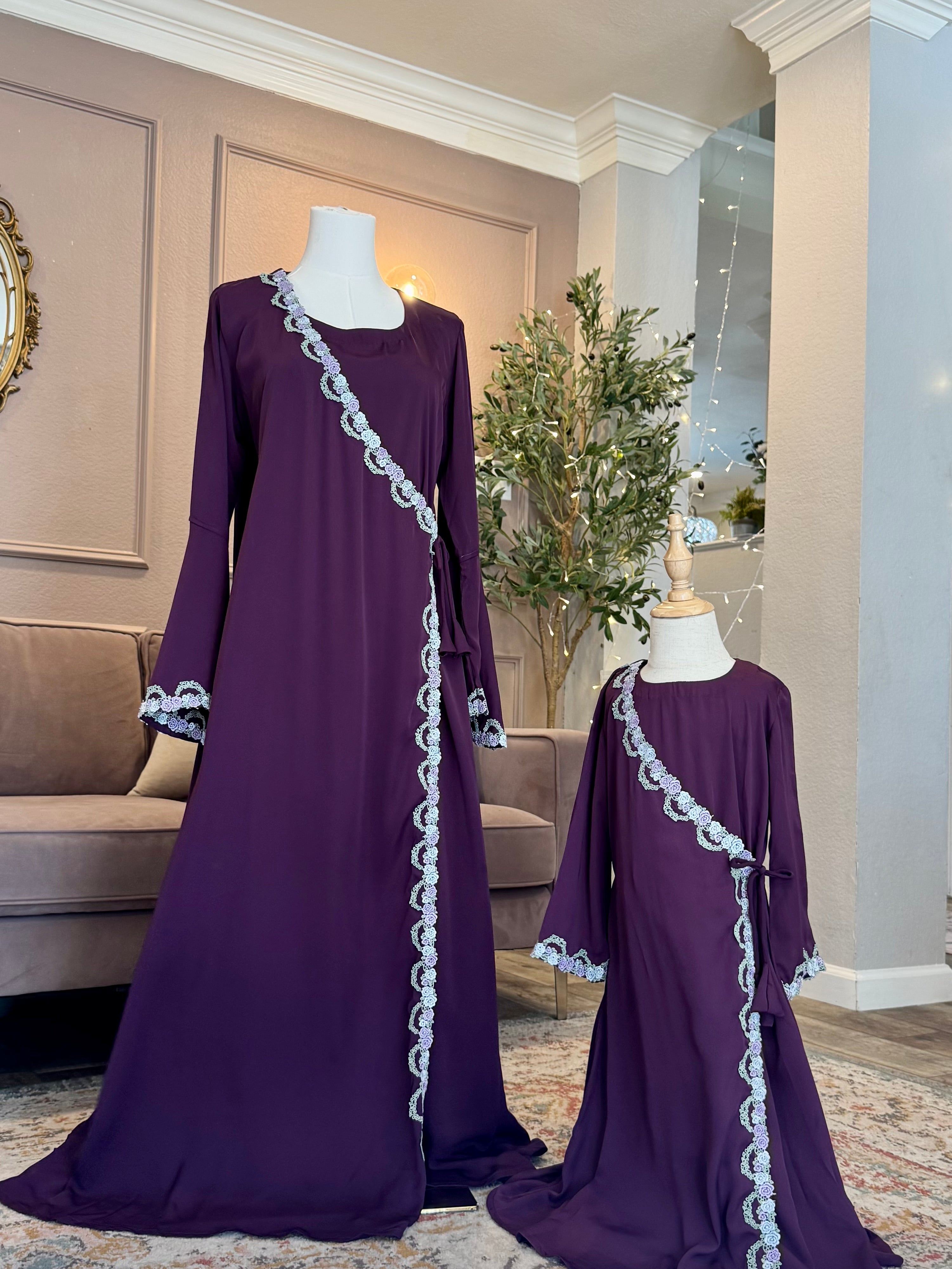 Fig Lace Abaya