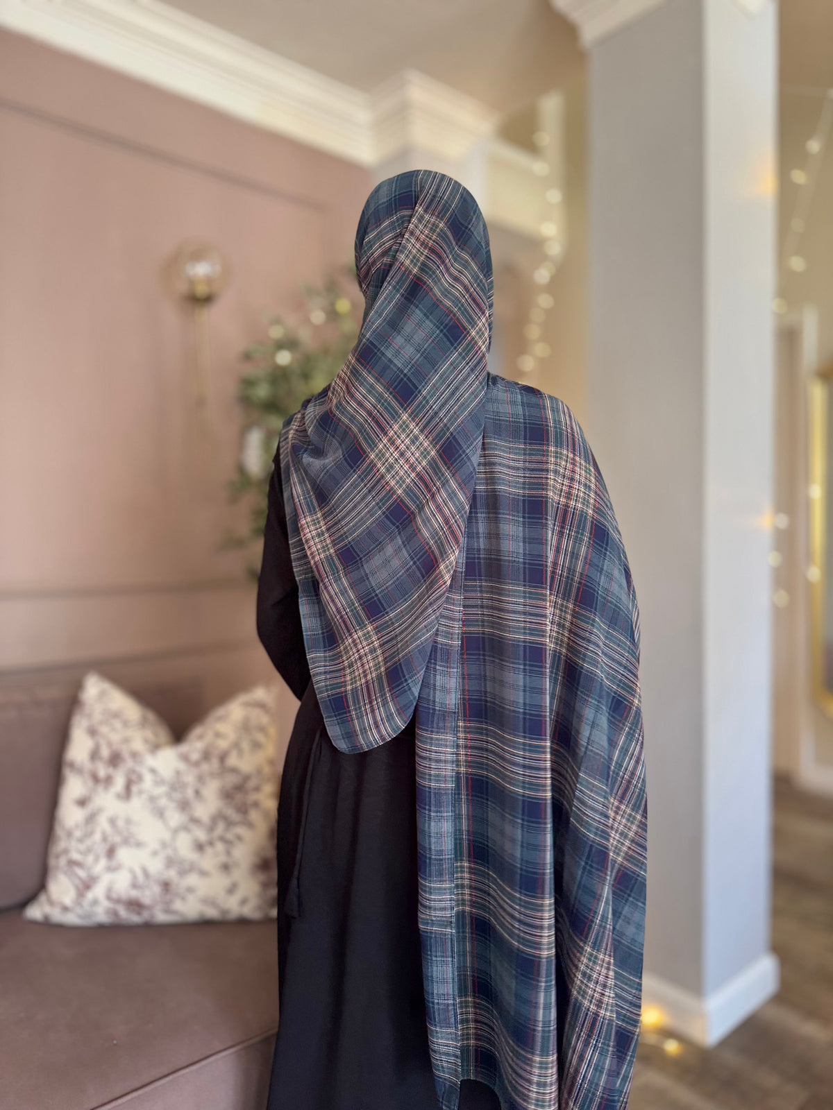 Blue, Green and Red Plaid Chiffon