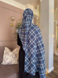 Blue Plaid Chiffon
