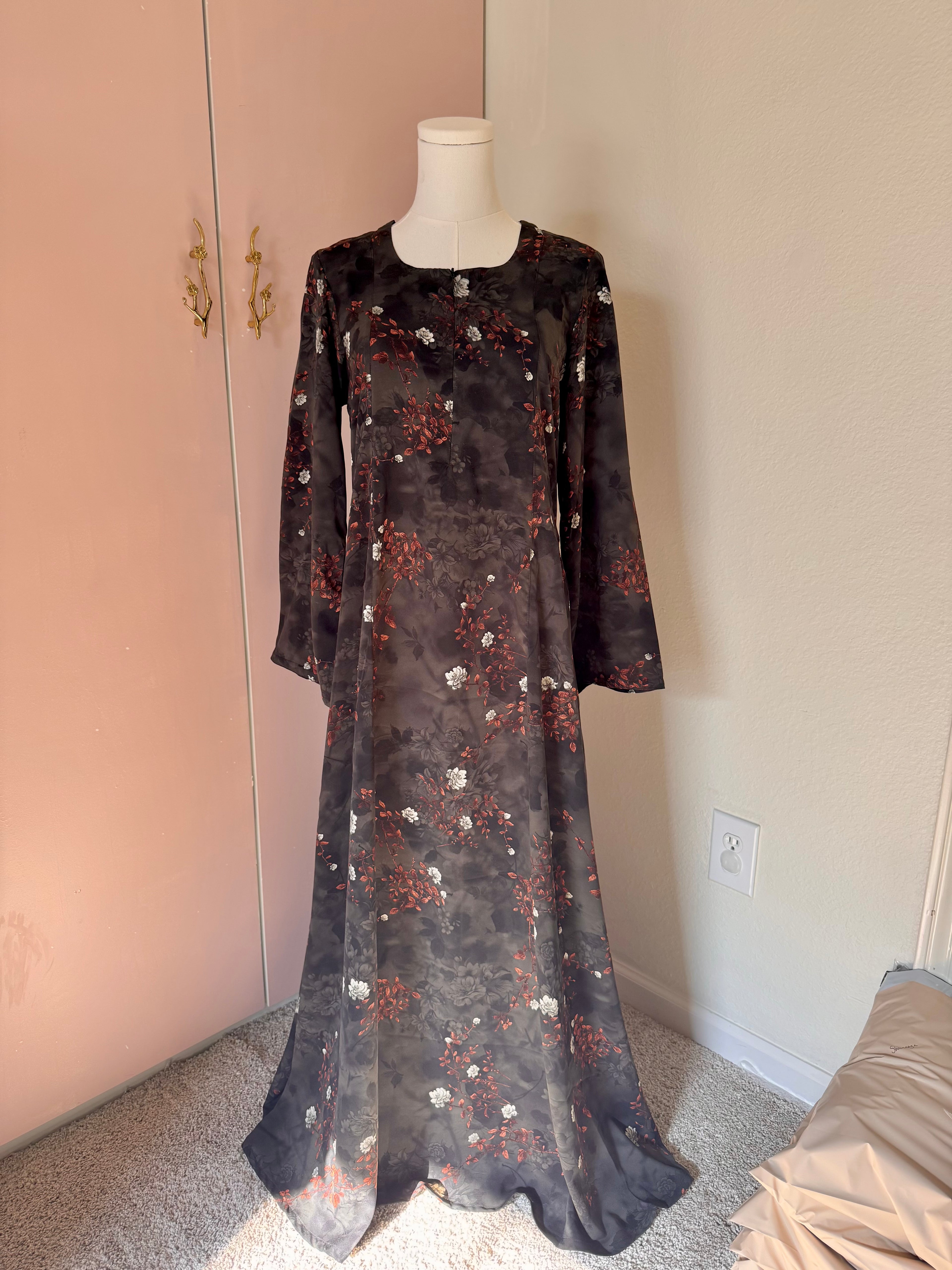 Dark Botanical—Georgette Floral