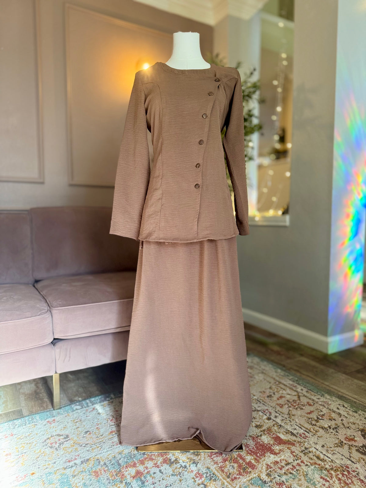 Skirt Coord Set-Hazelnut