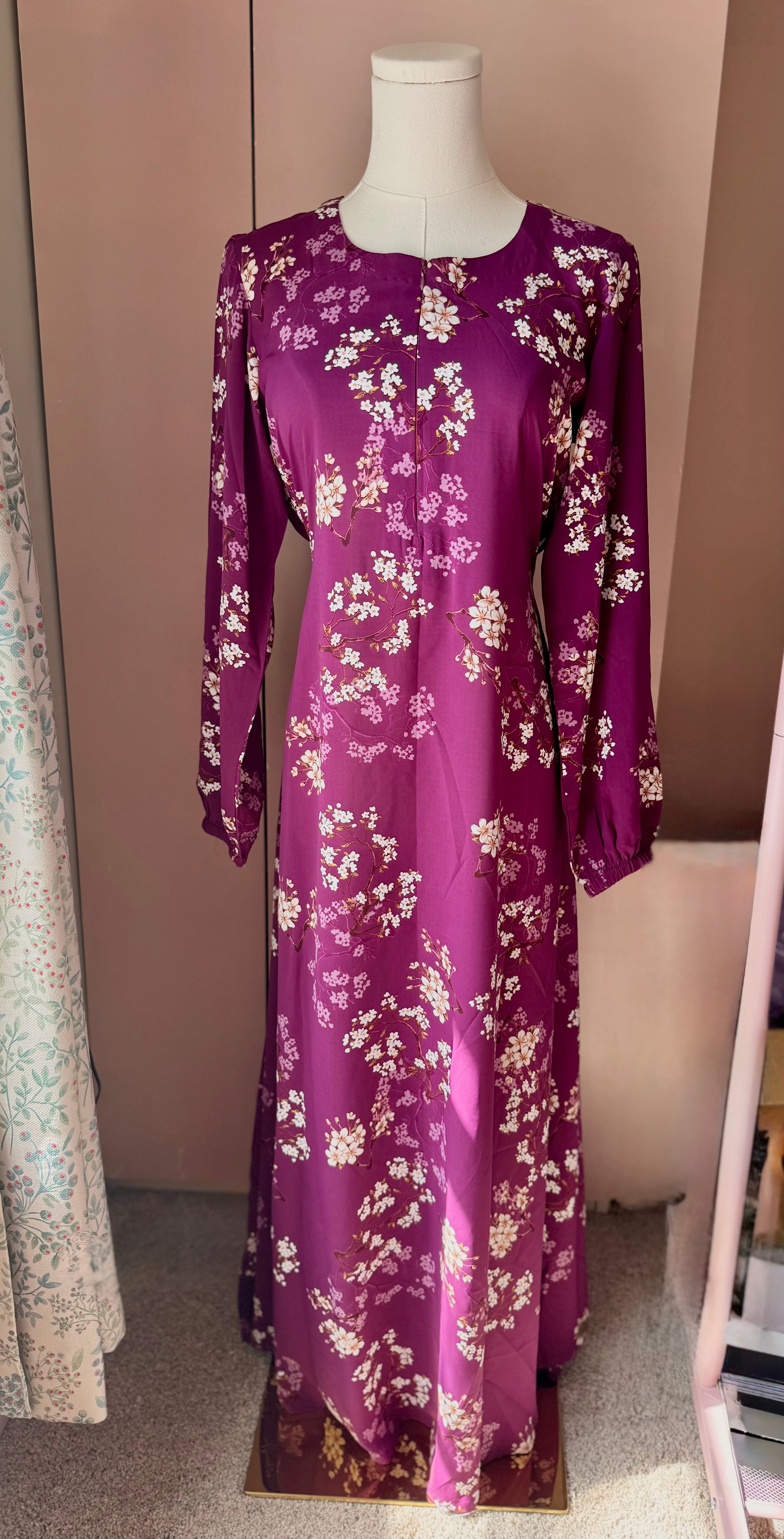 Plum Blossom-Floral Georgette