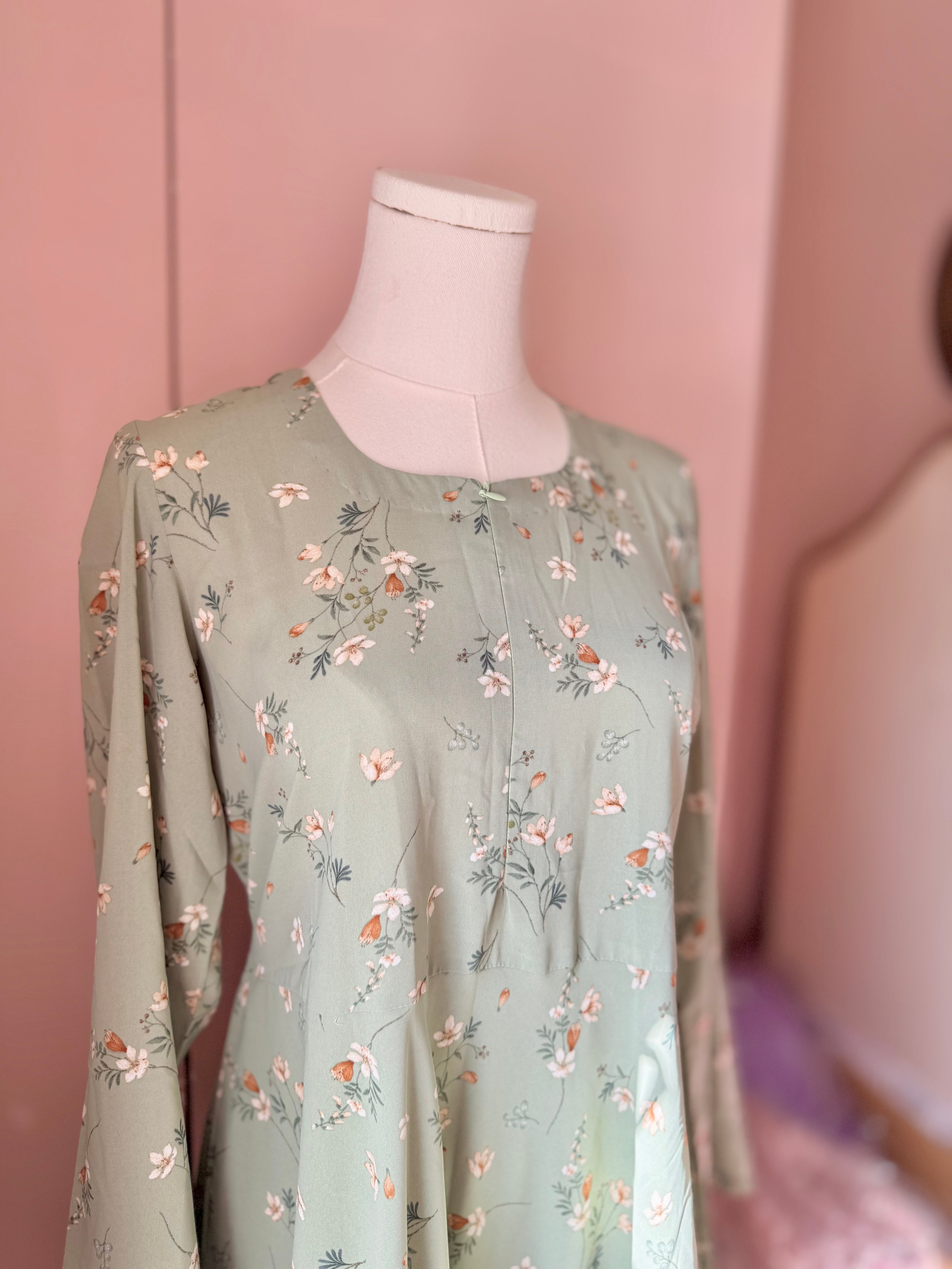 Sage Bloom-Floral Georgette