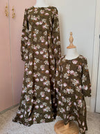 Olive Blooms—Georgette Floral Mommy and Me