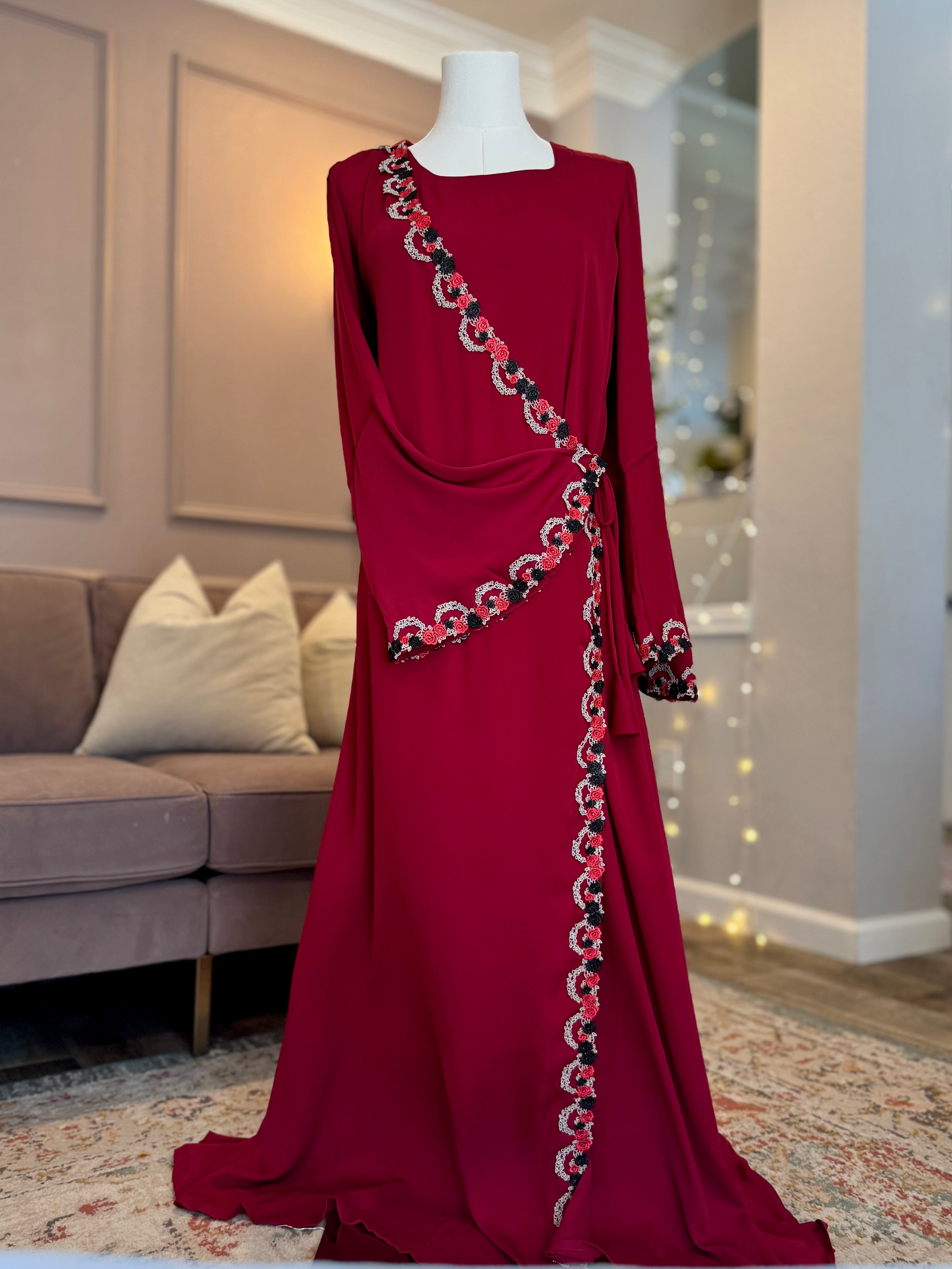 Ruby Lace Abaya