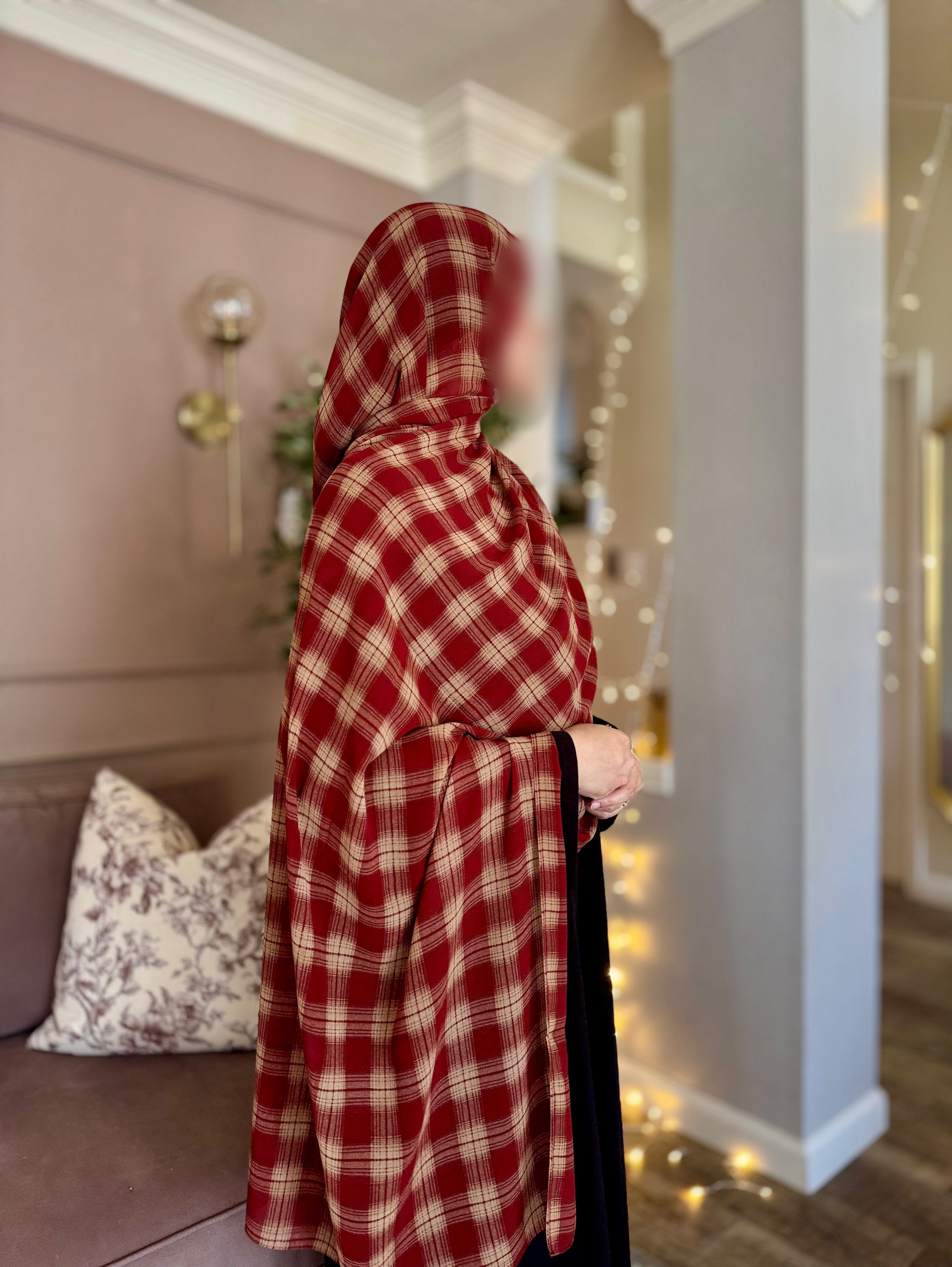 Red Plaid Chiffon