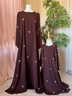 Bow Abaya-Coffee Brown  image 0