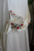 Rose On Vines Abaya-Creamy White  image 2